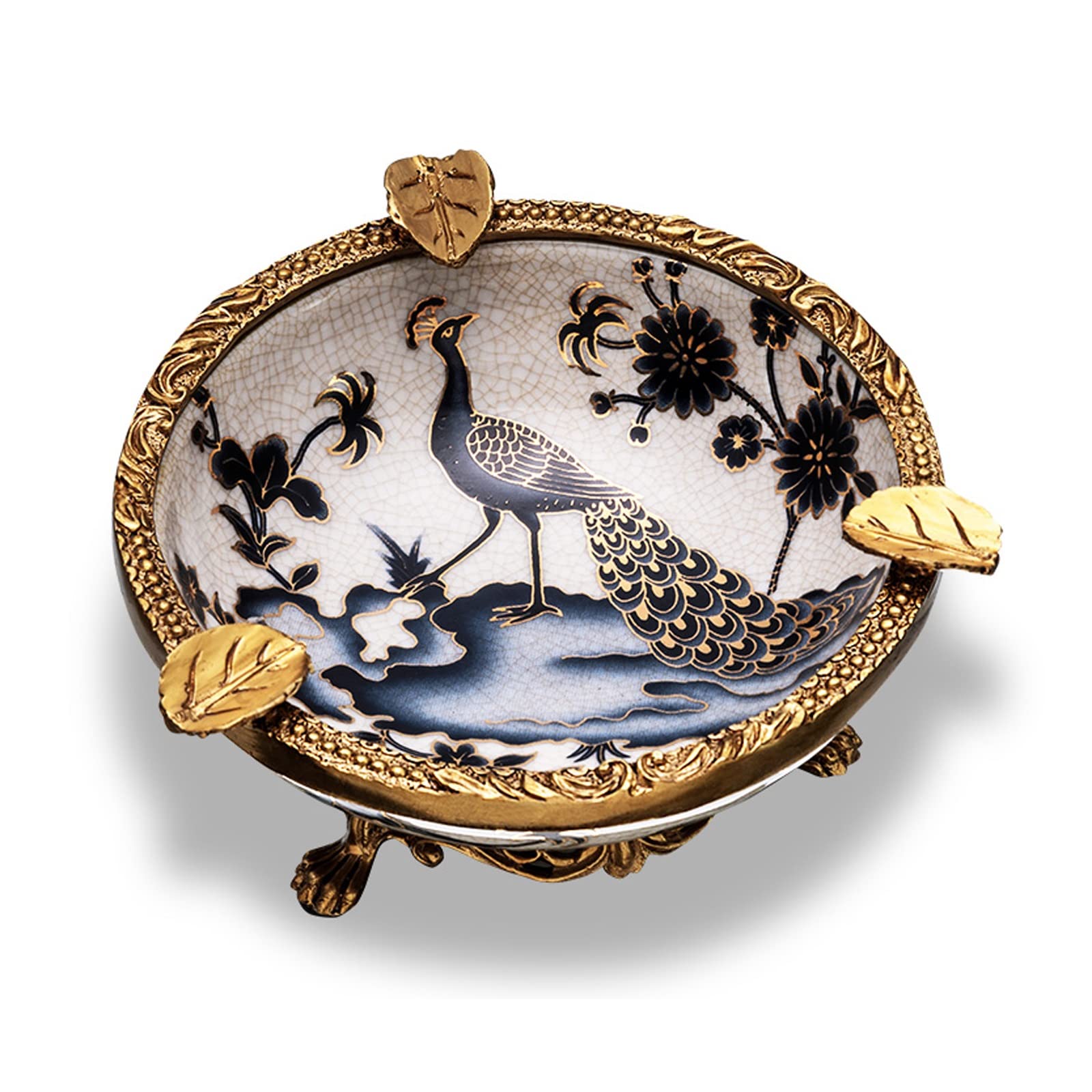 ROHCGHC ashtray, High-end Cigar Exquisite Ceramic Ash Holder for Smokers, Cigarettes Tray with Base
