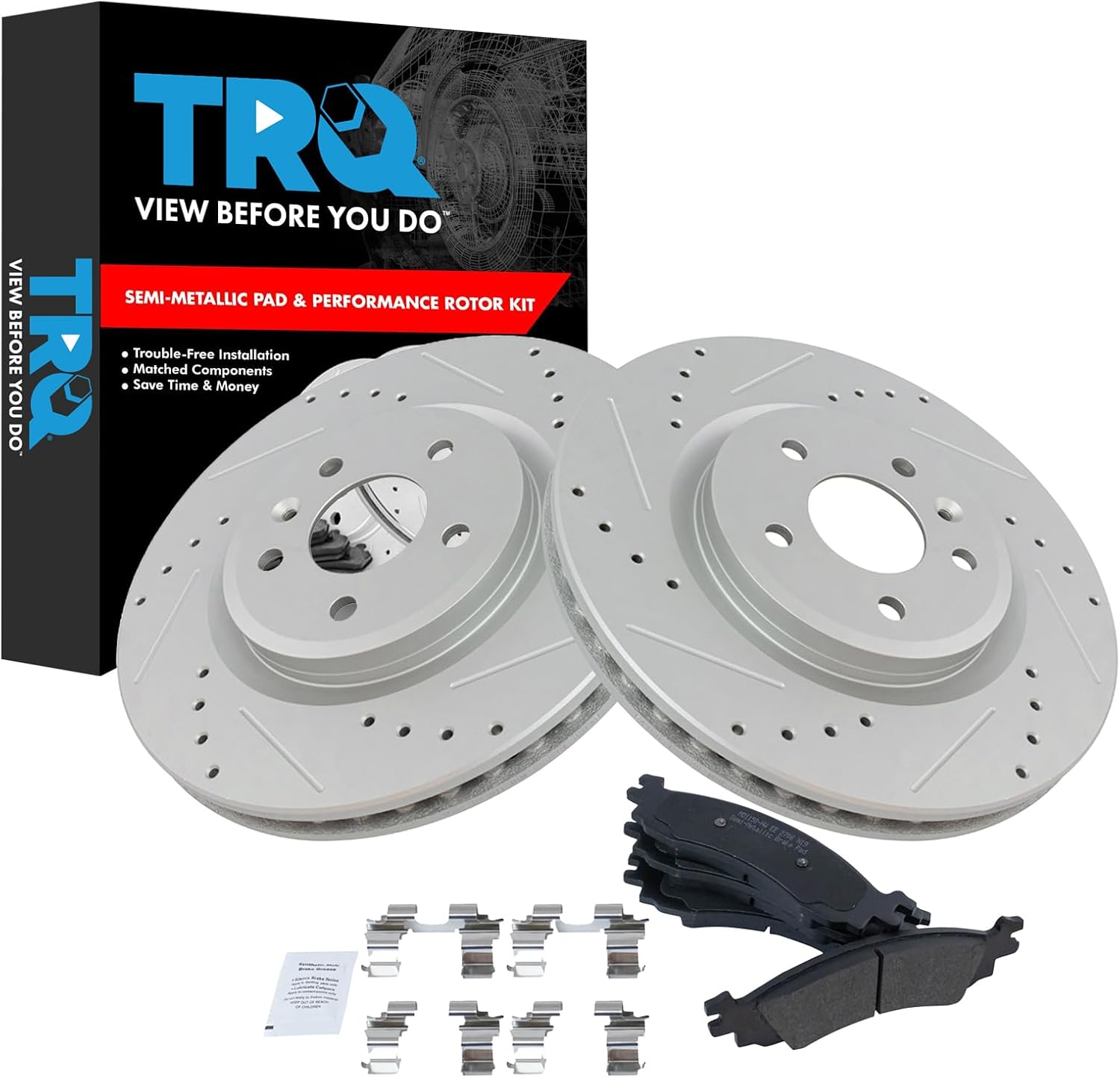 Front brake pad & rotor kit for Ford Taurus 2010-2012