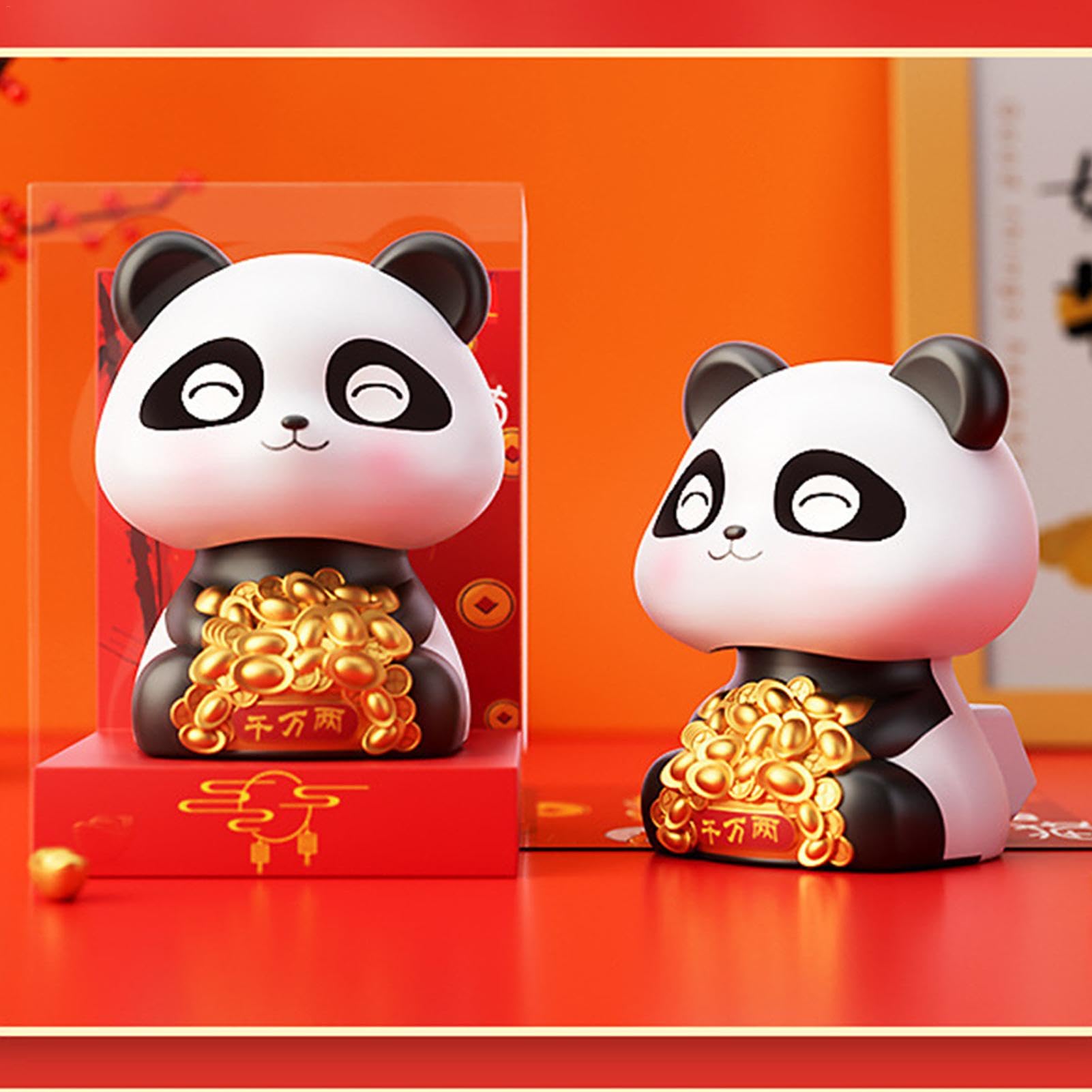 Panda Wackelkopf Fürs Auto-Armaturenbrett – Solarbetrieben, 10x7,5 Cm, Aus ABS-Kunststoff