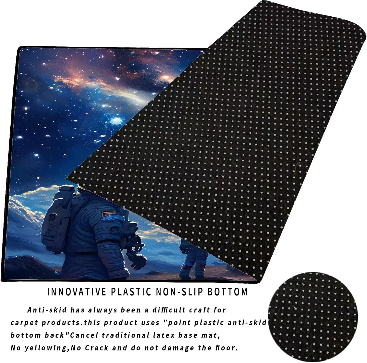 Galaxy Rug Planet Carpet Astronauts Space Throw Rugs for Boys Kids Teens Room Rug Doormat Bedroom Living Room,31 in X 47 in