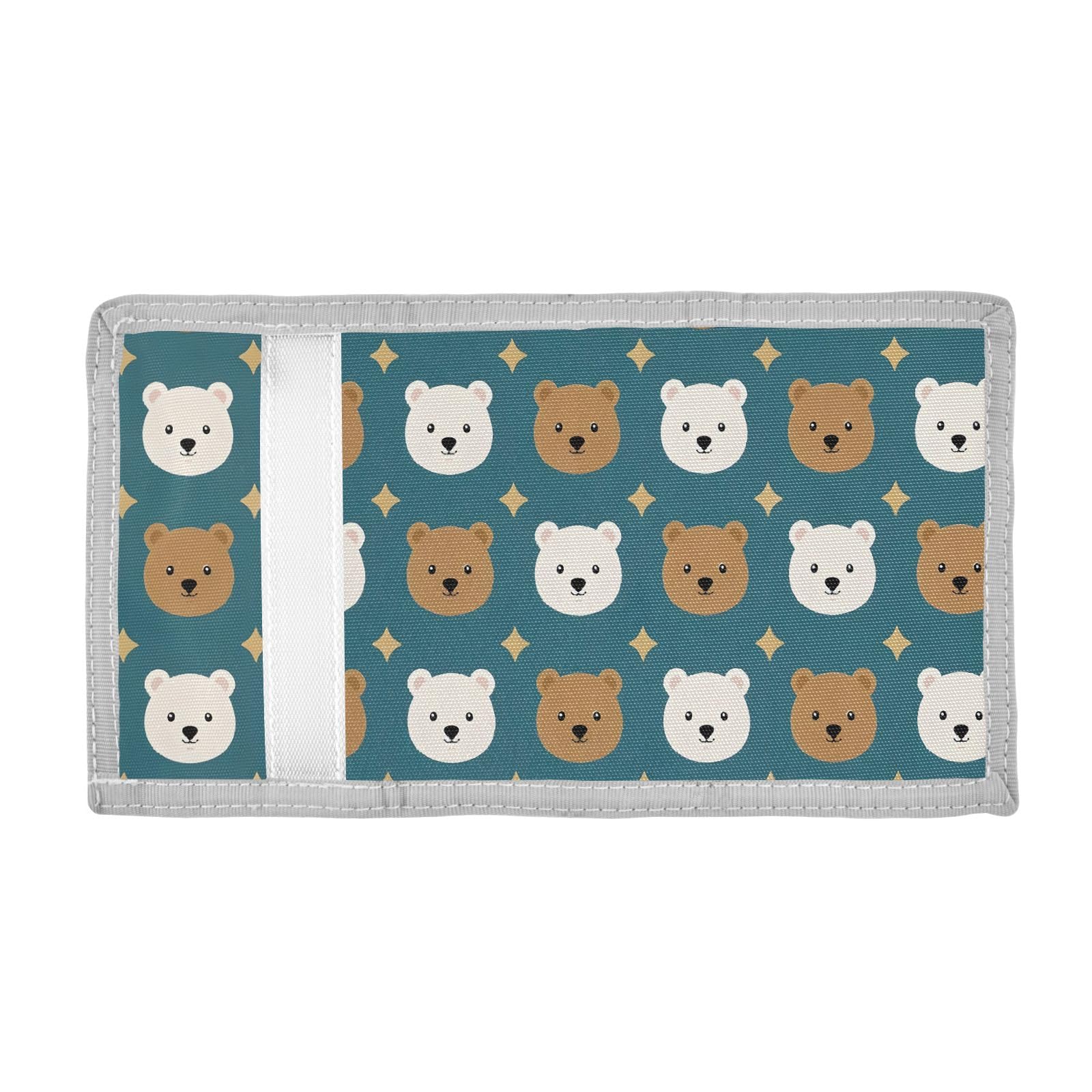 ALAZA Kids Wallets for Boys Girls Toddler Trifold Wallet Children Small Bear Star with Zipper Coin Pocket