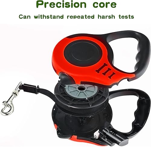 Miniatura 5 de Correa retráctil resistente para perros, cinta de nailon sin enredos, mango antideslizante, con dispensador de bolsas de basura para perros pequeños