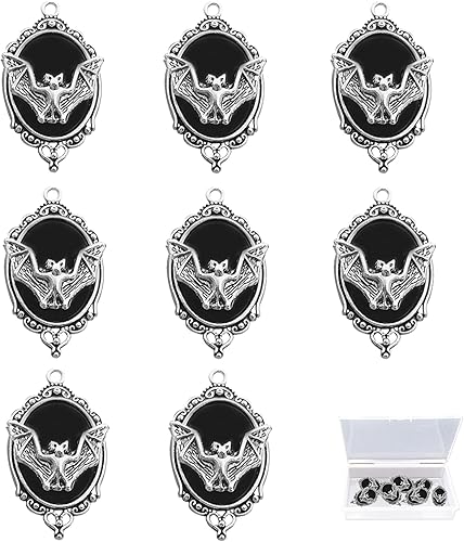 GUZUHUKU 10 dijes de murciélago de aleación, colgantes espeluznantes de Halloween de ratón Flittermouse, dijes de murciélago vampiro volador,