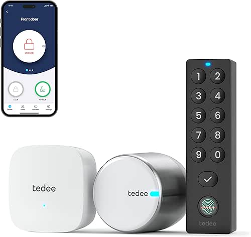 tedee GO2 Alu Cerradura Inteligente con WiFi y Teclado biométrico