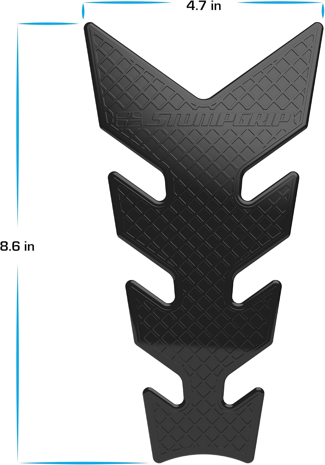 STOMPGRIP | Motorcycle Center Tank Pad Protector | Universal Fit | Vertebrae | Waffle Black