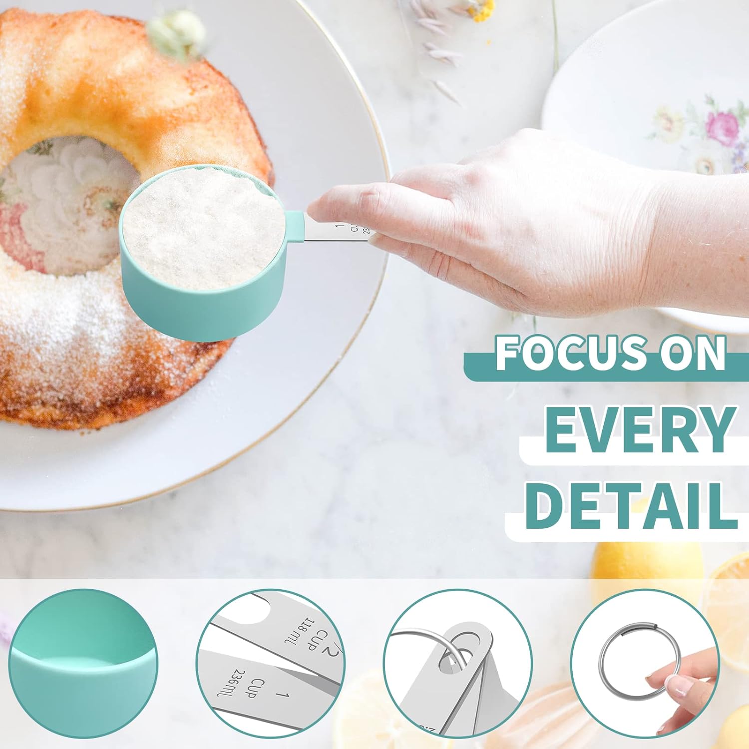 Measuring Cups Set Measuring Spoons Set, Nesting Measure Cups with