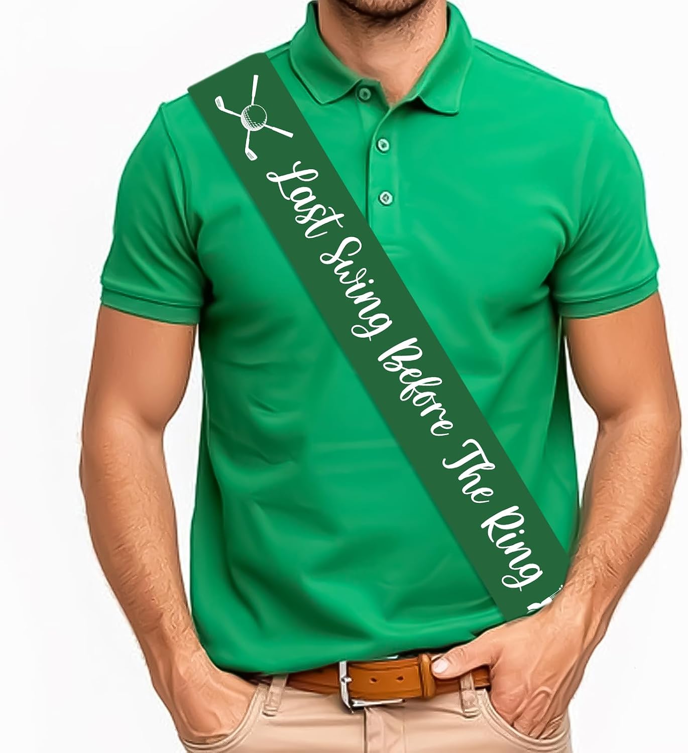 Golf Bachelor Party Sash, Last Swing Before The Ring Golf Bachelorette Bridal Shower Sash, Golf Wedding Engagement Sports Theme Party Bride to Be Decorations Supplies