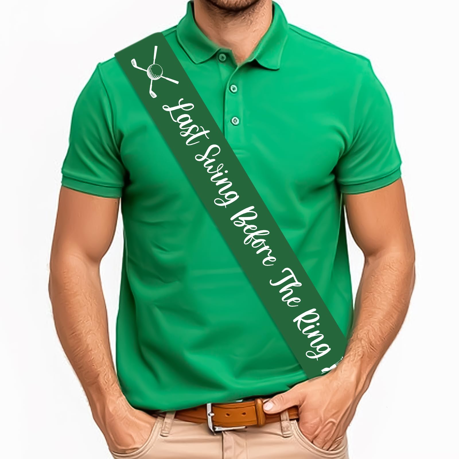 JOYMEMO Golf Bachelor Party Sash, Last Swing Before The Ring Golf Bachelorette Bridal Shower Sash, Golf Wedding Engagement Sports Theme Party Bride to Be Decorations Supplies