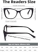 Vista 5 de 3 pares de gafas de lectura para mujer, estilo Oprah, con bisagra de resorte, lentes transparentes