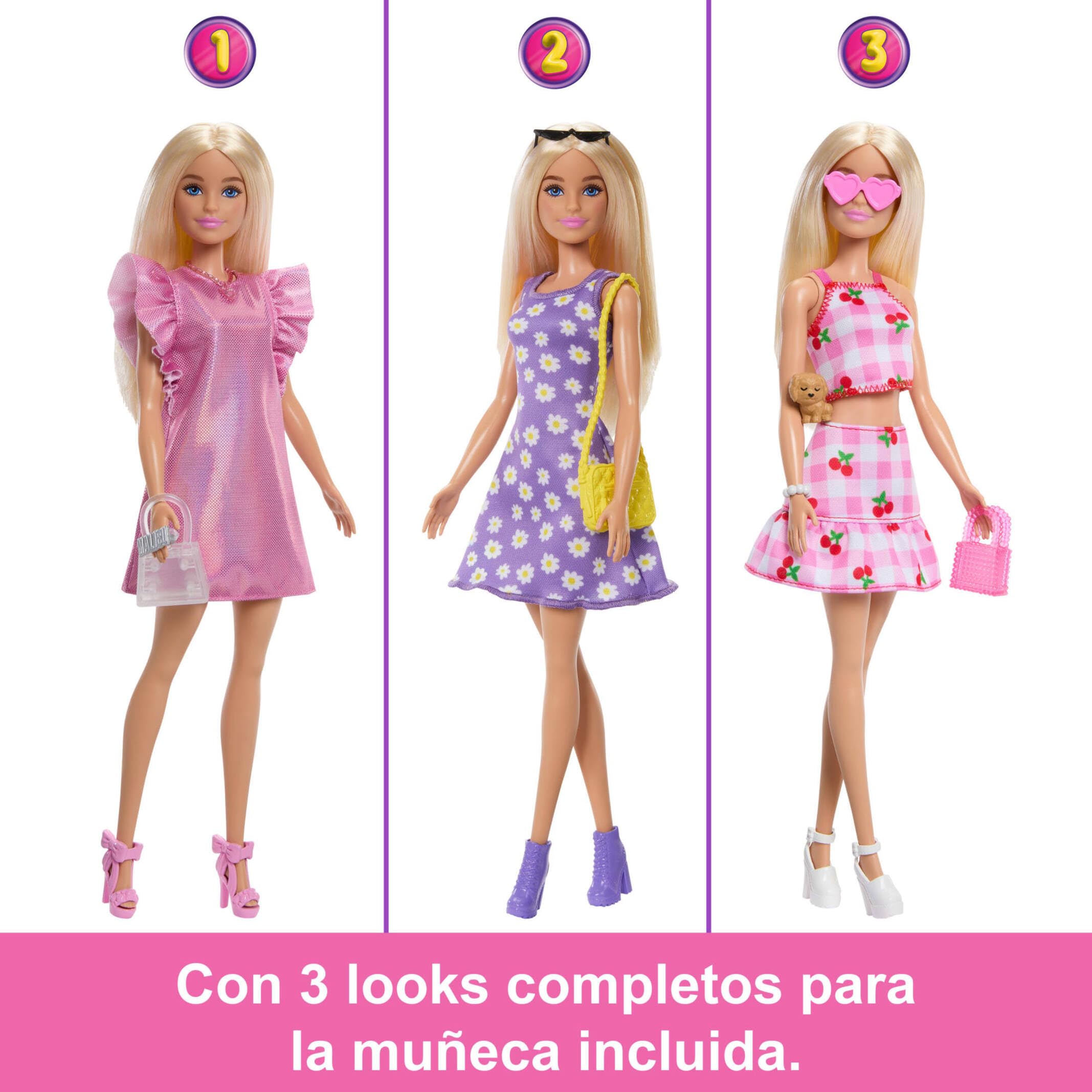 Barbie Dream Closet Muñeca Rubia con Armario de ensueño, Set de Juego con Ropa para muñecas, +25 Accesorios, Juguete +3 años (HXD58)