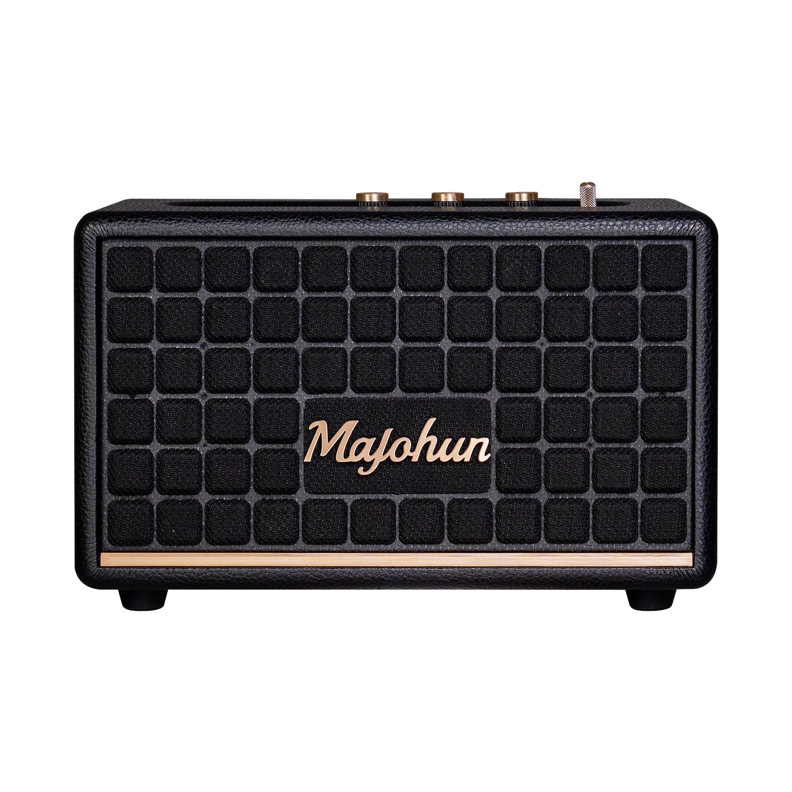 100W Peak Wood Bluetooth 5.4 Speaker, Vintage TWS Stereo (Black) | Retro style with bass & treble control, AUX & USB input; multiple modes, clear sound ideal for home, room, office, party use.