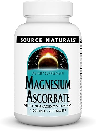 Source Naturals Ascorbato de magnesio, vitamina C no ácida* -1000 mg, 60 tabletas
