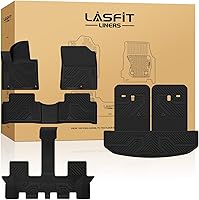 LASFIT Custom Fit Floor Liners for Kia Sorento 2021-2026 Gas Models - All-Weather TPE Full Set Mats, Backrest & Cargo Liner, Black