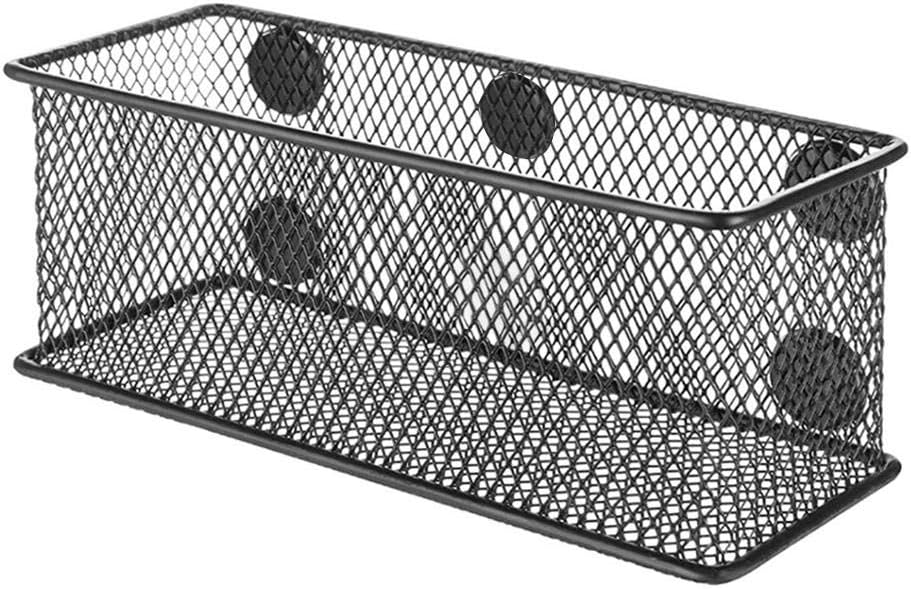 cedarfinyMagnetic Pencil Holder Wrought Iron Grid Magnetic Whiteboard Pen Holder Square Strong Magnetic Fridge Pen Storage Supplies Organizer