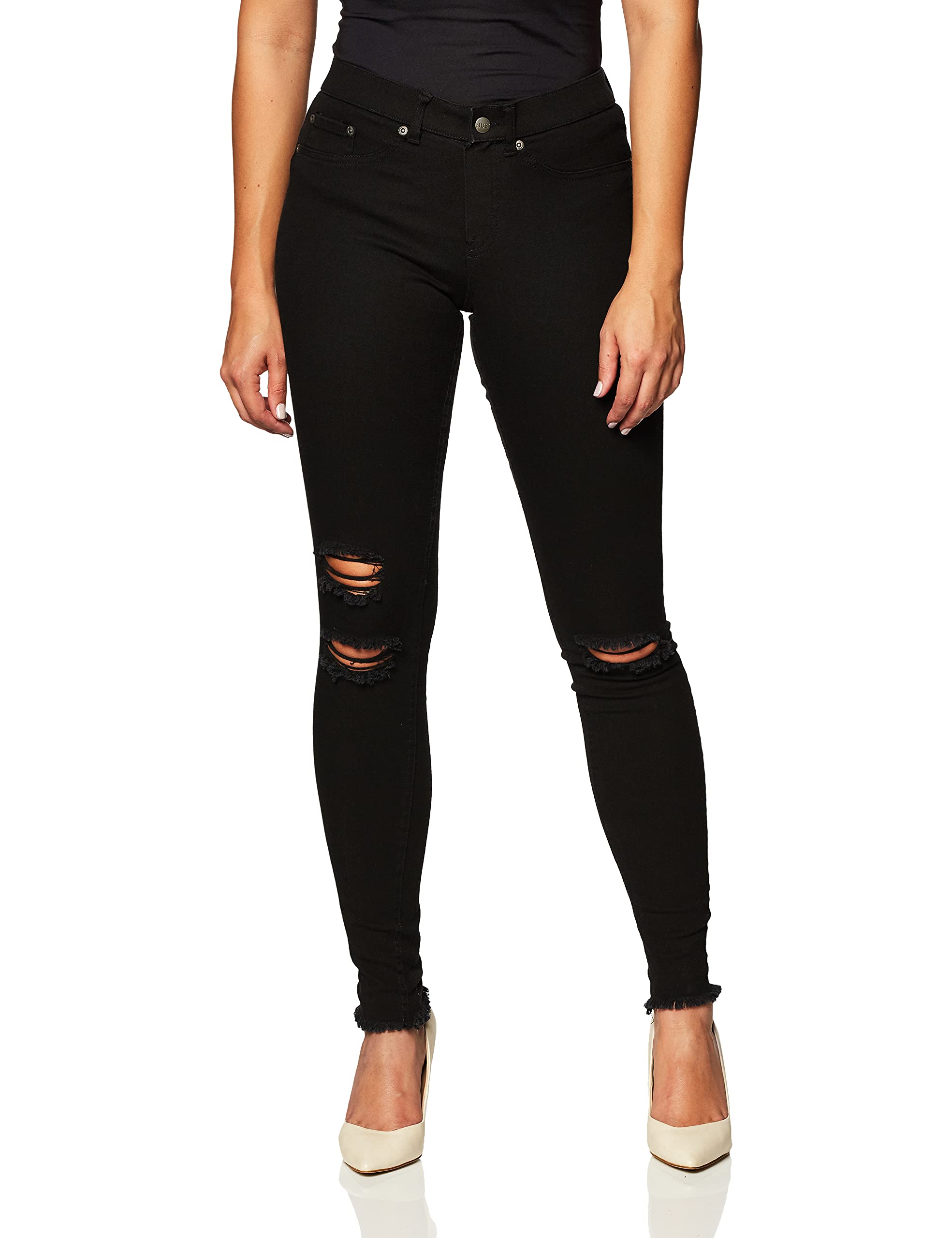 HUEWomen's Ripped Knee Denim Leggings