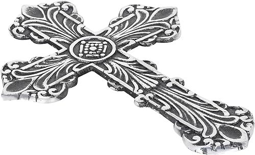 Miniatura 8 de Castleore Cruces cristianas religiosas para colgar en la pared, ideal para el hogar, la oficina y como regalo, plata envejecida, tamaño L 9.4