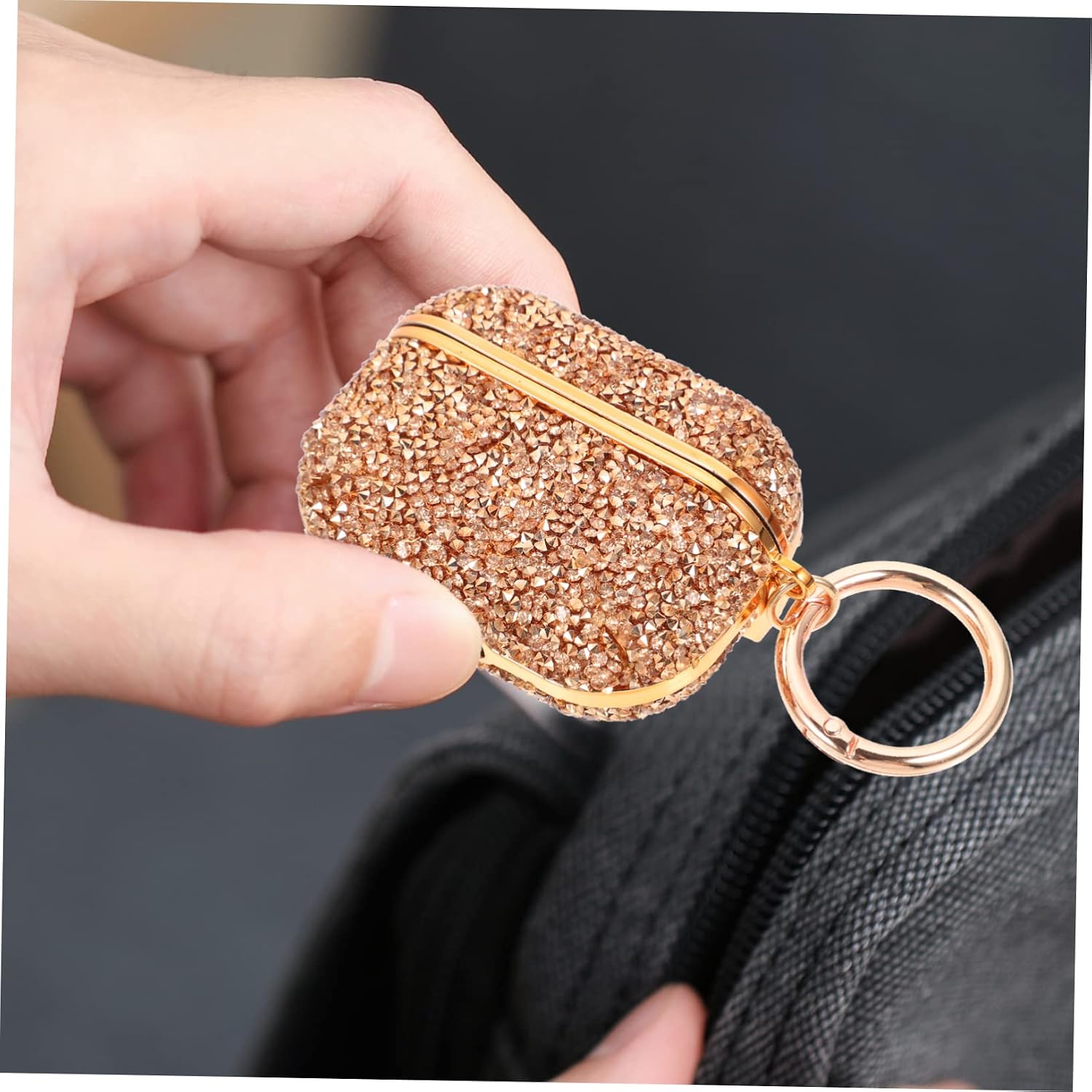 Wireless Earphone Case Sparkling Gold Glitter Cover for Lightweight and Portable Earbud Holder Shockproof Protection Against Scratches and Drops image 3