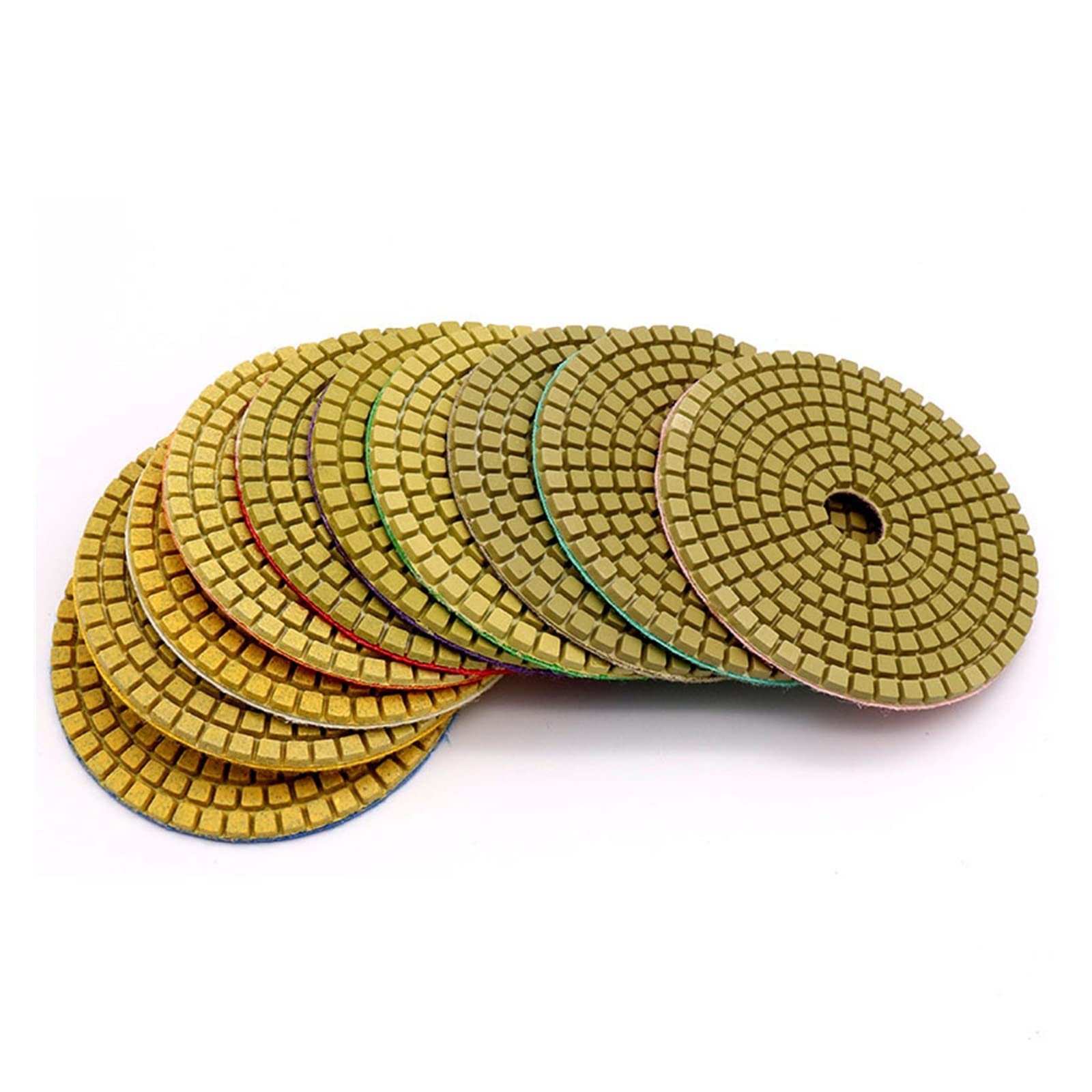 Disco abrasivo, Kit de almohadillas pulido diamante M10/M14, 3/4 pulgadas, 80/100mm, húmedo/seco for granito, piedra, hormigón, mármol, juego discos molienda(M14 4 inch 11pcs)