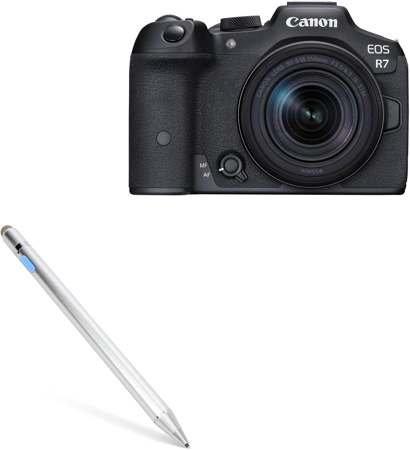 BoxWave Stylus Pen Compatible with Canon EOS R7 - AccuPoint Active Stylus, Electronic Stylus with Ultra Fine Tip - Metallic Silver