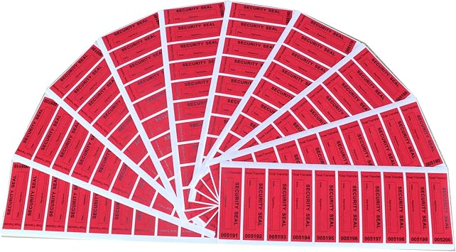 100pcs 1 x 3.35 Red 100% Total Transfer Tamper Proof Security Stickers