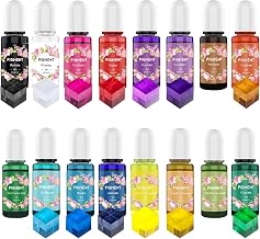 Resin Coloring Agent for Epoxy Resin, Transparent Color, 16 Color Set, 10 ml, UV Resin Dye, High Concentration, Resin Liquid Pigment, Multi-Purpose (Compatible with Resin, Alcohol Ink, Paper, Glass,