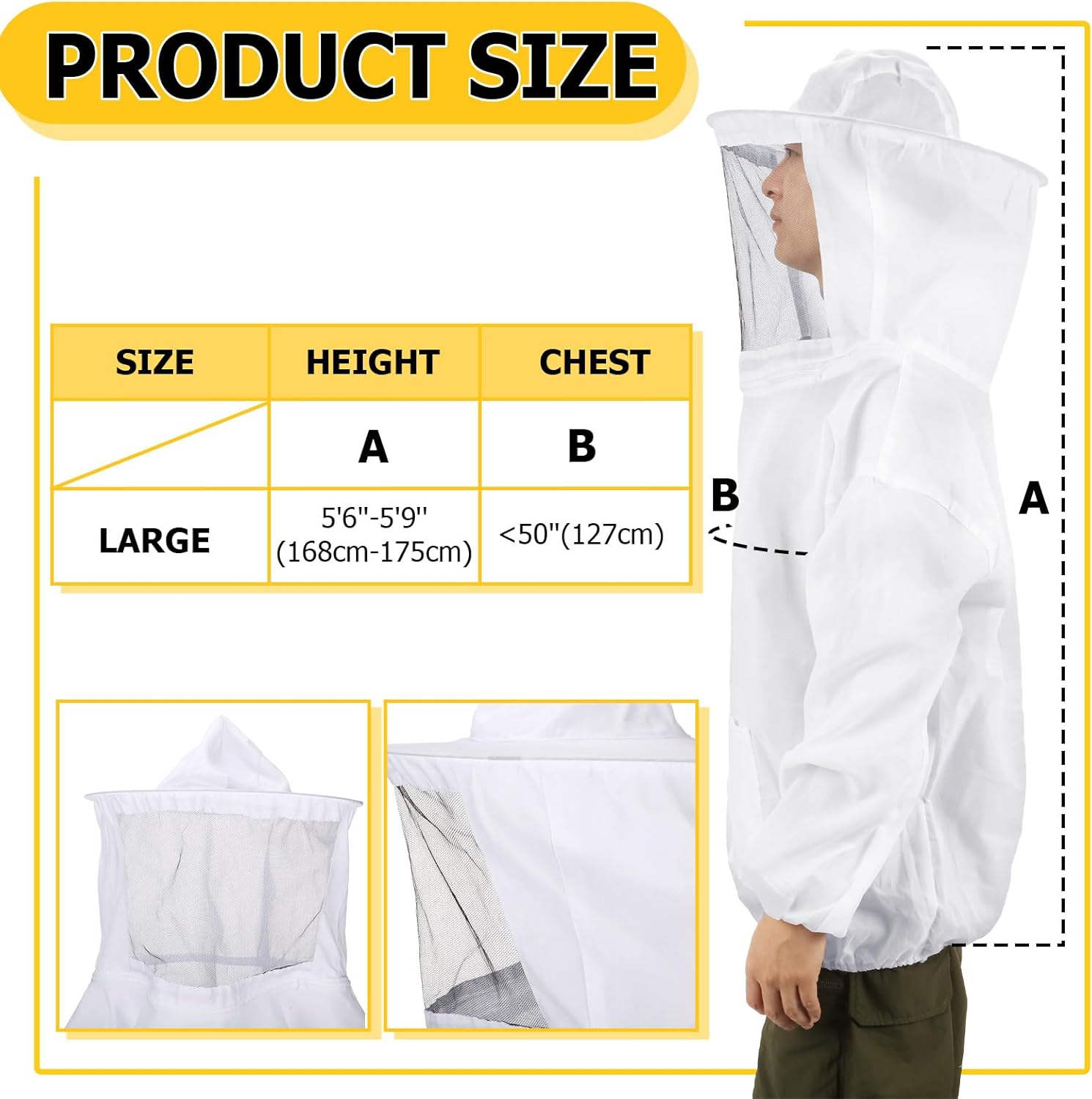 Xtinmee 2 Sets Adult Bee Beekeeper Costume Halloween Bee Cosplay Suit Woman Beekeeper Jacket for Halloween Outfits Accessories