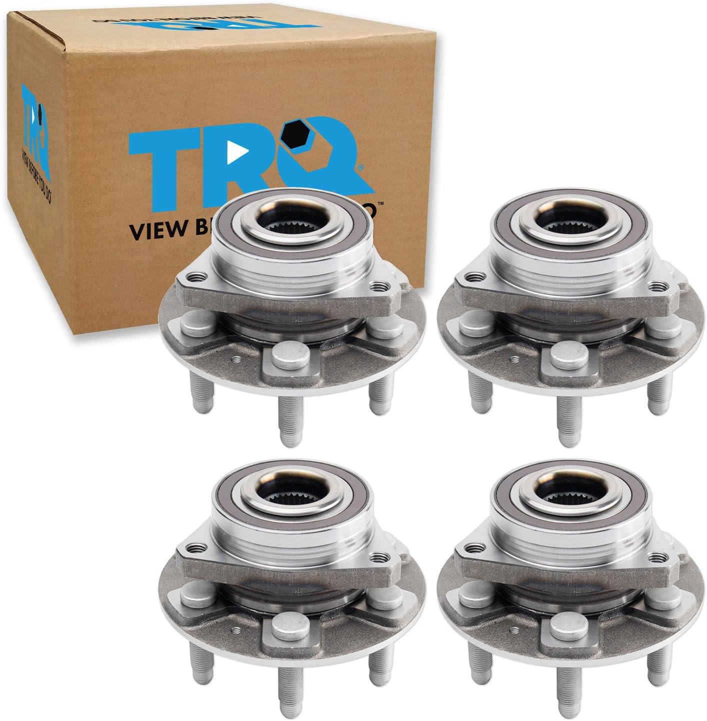 TRQ Front and Rear Wheel Bearing and Hub Assembly Set 4 Piece Compatible with 18-22 Chevrolet Traverse 4 Wheel Drive 17-22 GMC Acadia 4 Wheel Drive 18-22 Buick Enclave 4 Wheel Drive