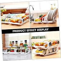 Vista 7 de 2 soportes de plástico apilables para latas, color blanco, contenedores de almacenamiento para refrigerador