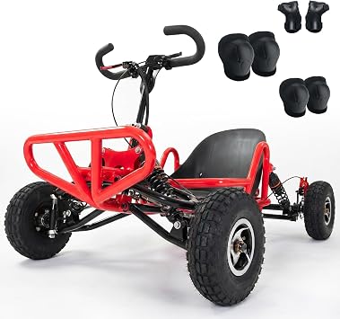 63cc Gas Powered Go Kart, 2.5HP Off-Road Kart for Adults & Teens, 25MPH Speed with Safety Kill Switch, Durable Steel Frame, DIY Assembly, Ideal for Outdoor Backyard Fun