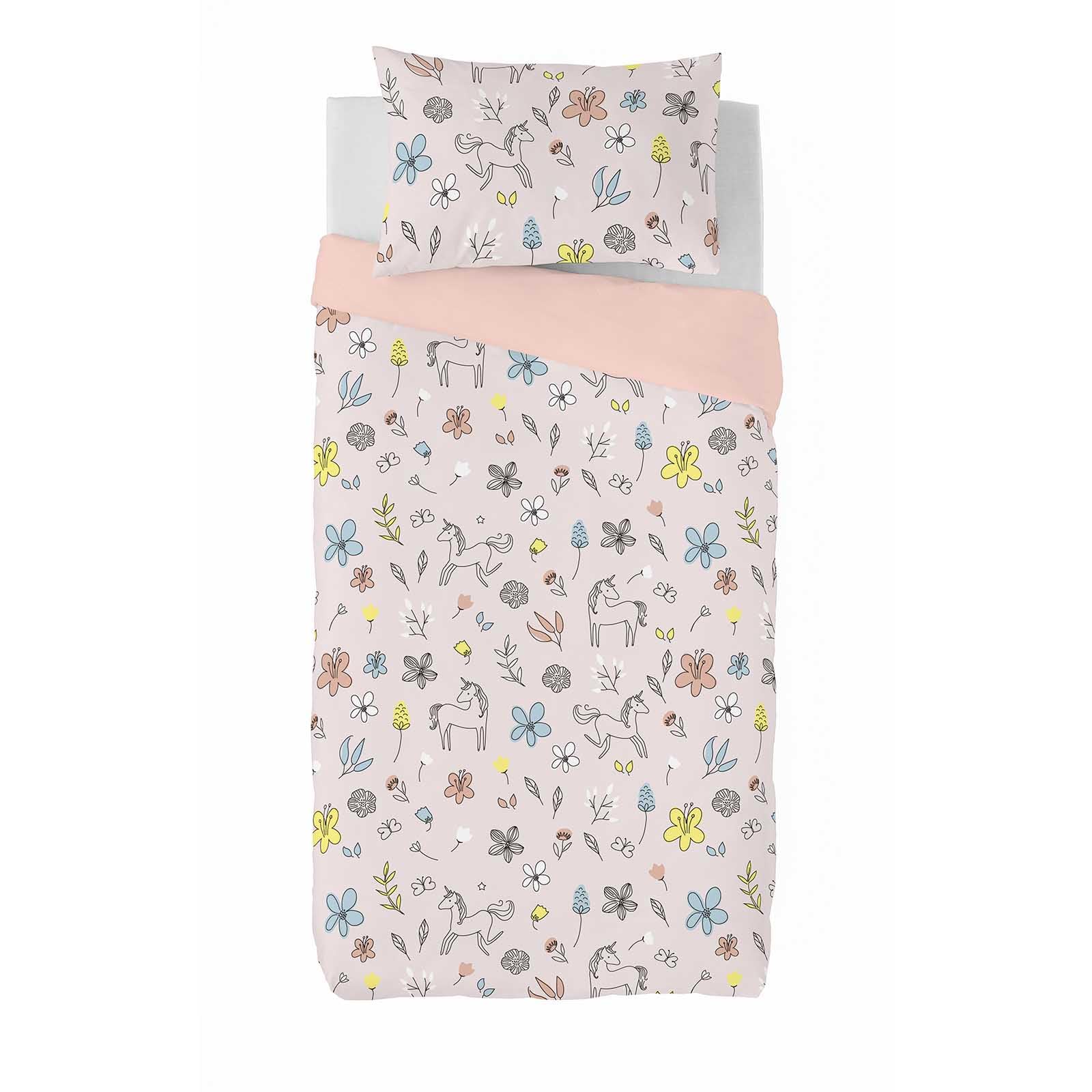 COOL KIDS Funda Nordica Cama 105, 100% Algodón, Juego de Funda para edredon 180x220 cm + 1 Funda de Almohada 45x120, Dinky