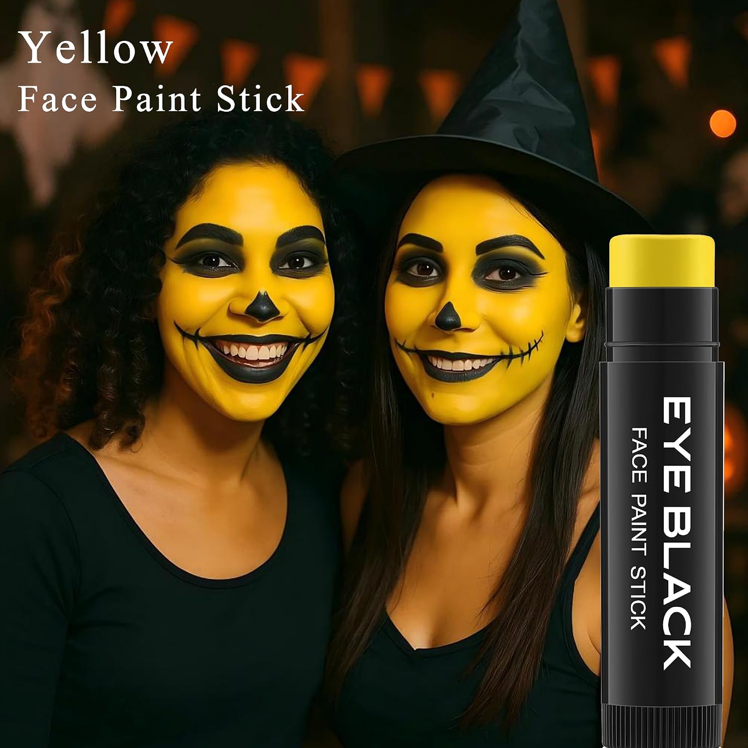 Yellow Eye Black Stick for Baseball Football Softball Lacrosse, Anti-Glare Under Eye Grease Stick for Athletes Sports Training, Sports Eye Black (Yellow)