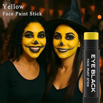 Yellow Eye Black Stick for Baseball Football Softball Lacrosse, Anti-Glare Under Eye Grease Stick for Athletes Sports Training, Sports Eye Black (Yellow)