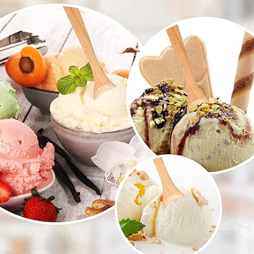 Miniatura 6 de Juego de 12 cucharas de madera, cucharas pequeñas de madera de haya de primera calidad en 3 tamaños (5, 6, 6.7 pulgadas) para cocinar, comer y servir