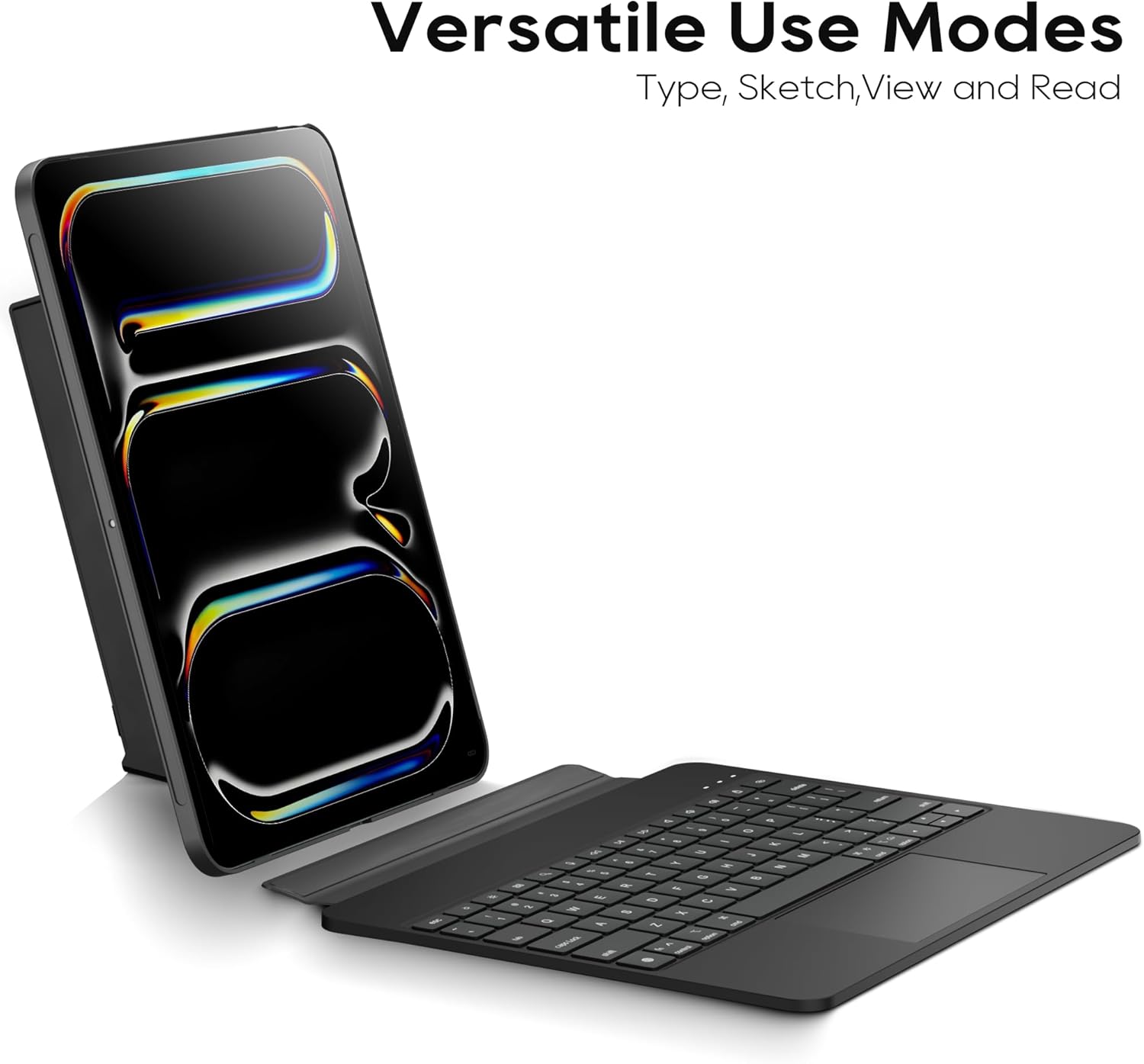edaiser Detachable Keyboard Case for Apple iPad Pro 13 inch (M4) 2024 & (M5) 2025: Magnetic Wireless Keyboard with Trackpad, Backlit, Black