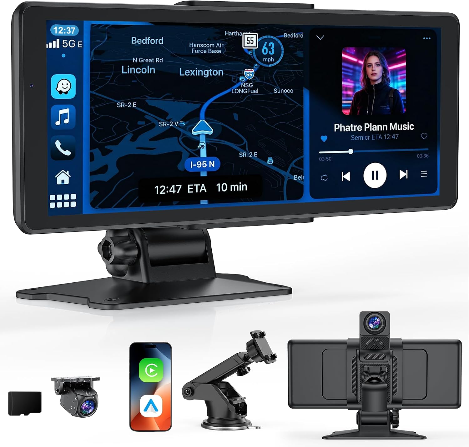 Portable 9″ Apple Carplay...
