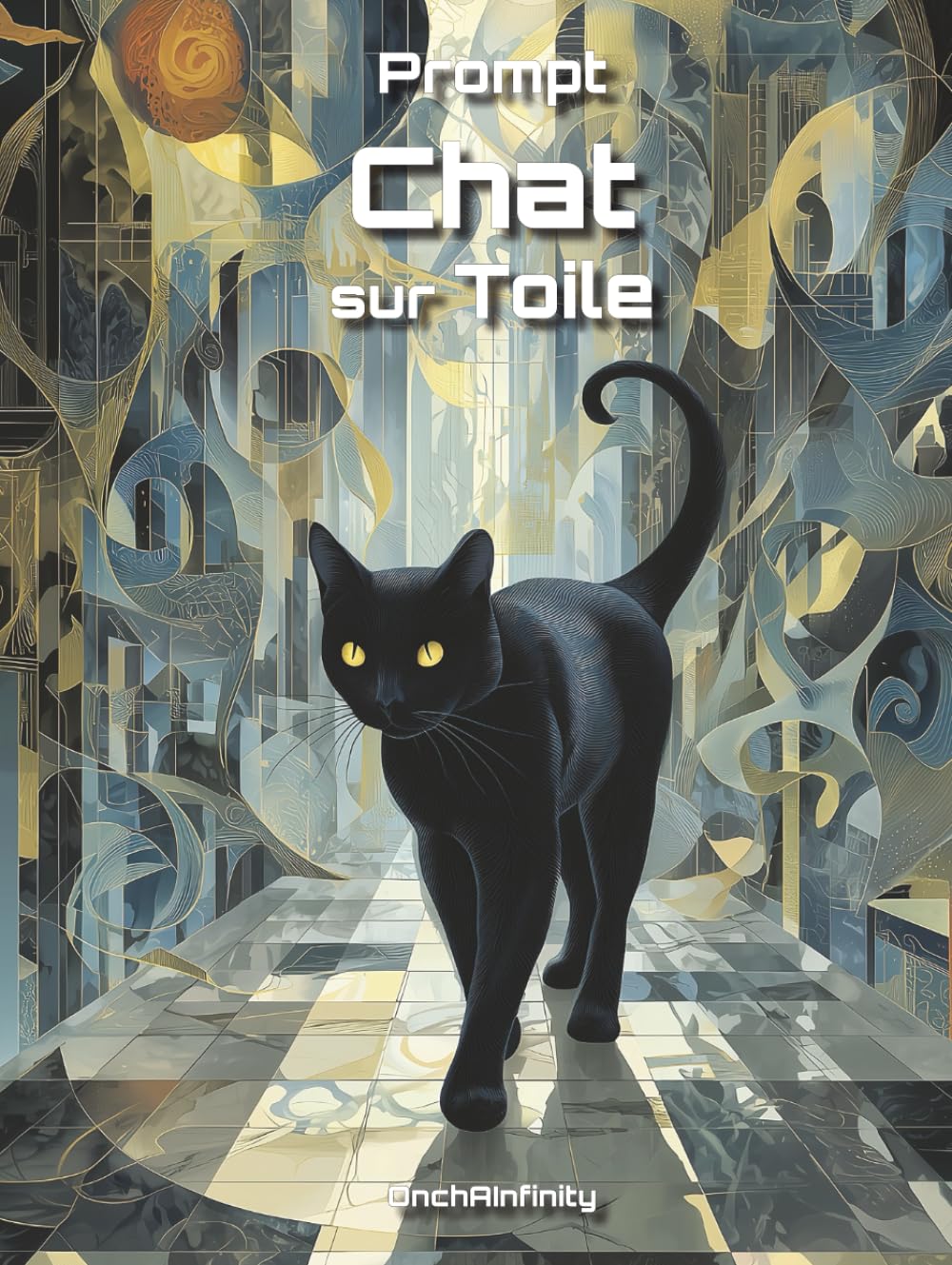 Prompt Chat sur Toile: Imagine l’art chatoyant dans la Galerie de Babel