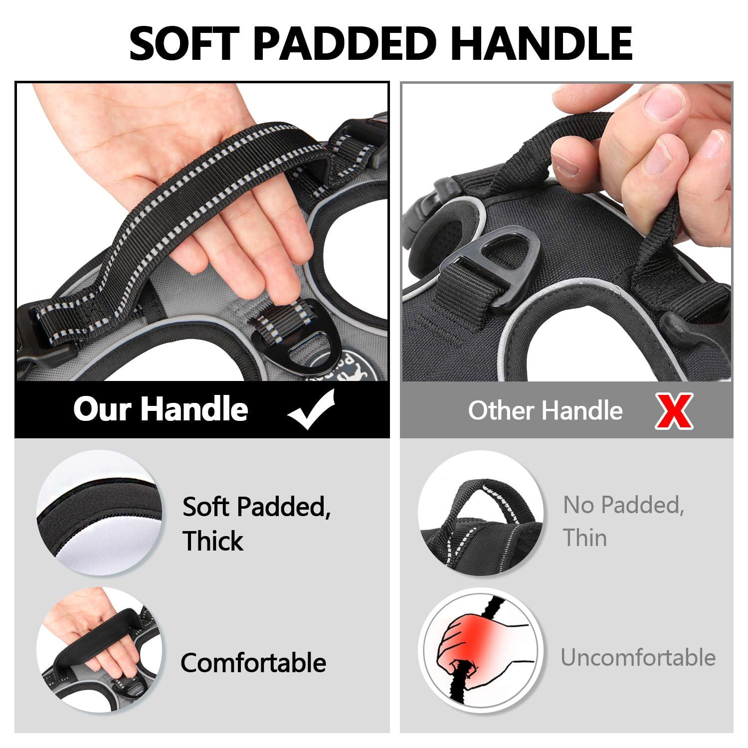 PoyPet No Pull Dog Harness with Neck Release Buckle, Reflective No-Choke Harness with 2 Leash Clip - Image 4