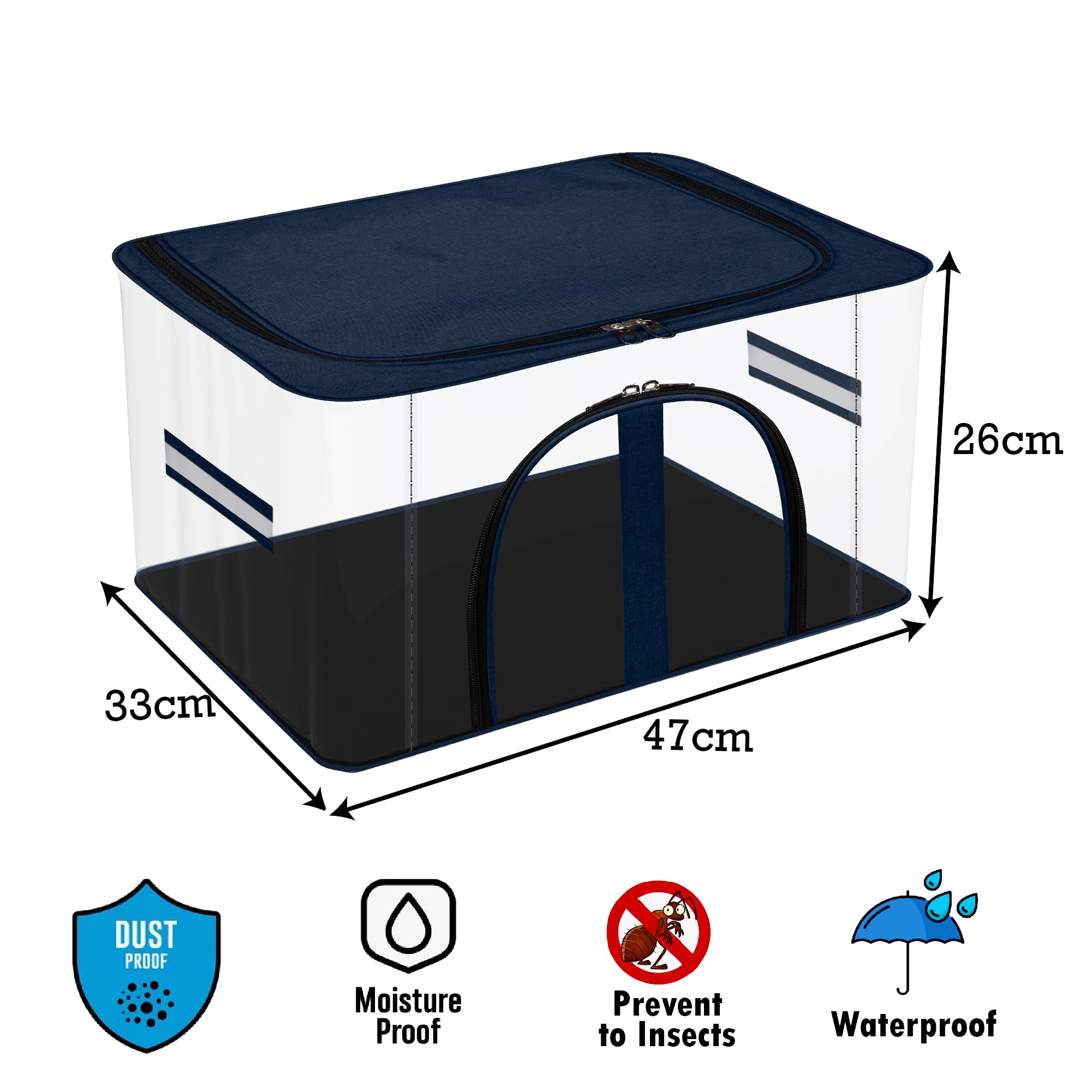 Kuber Industries Pack of 8 Storage Bag | 30 Ltr PVC Transparent