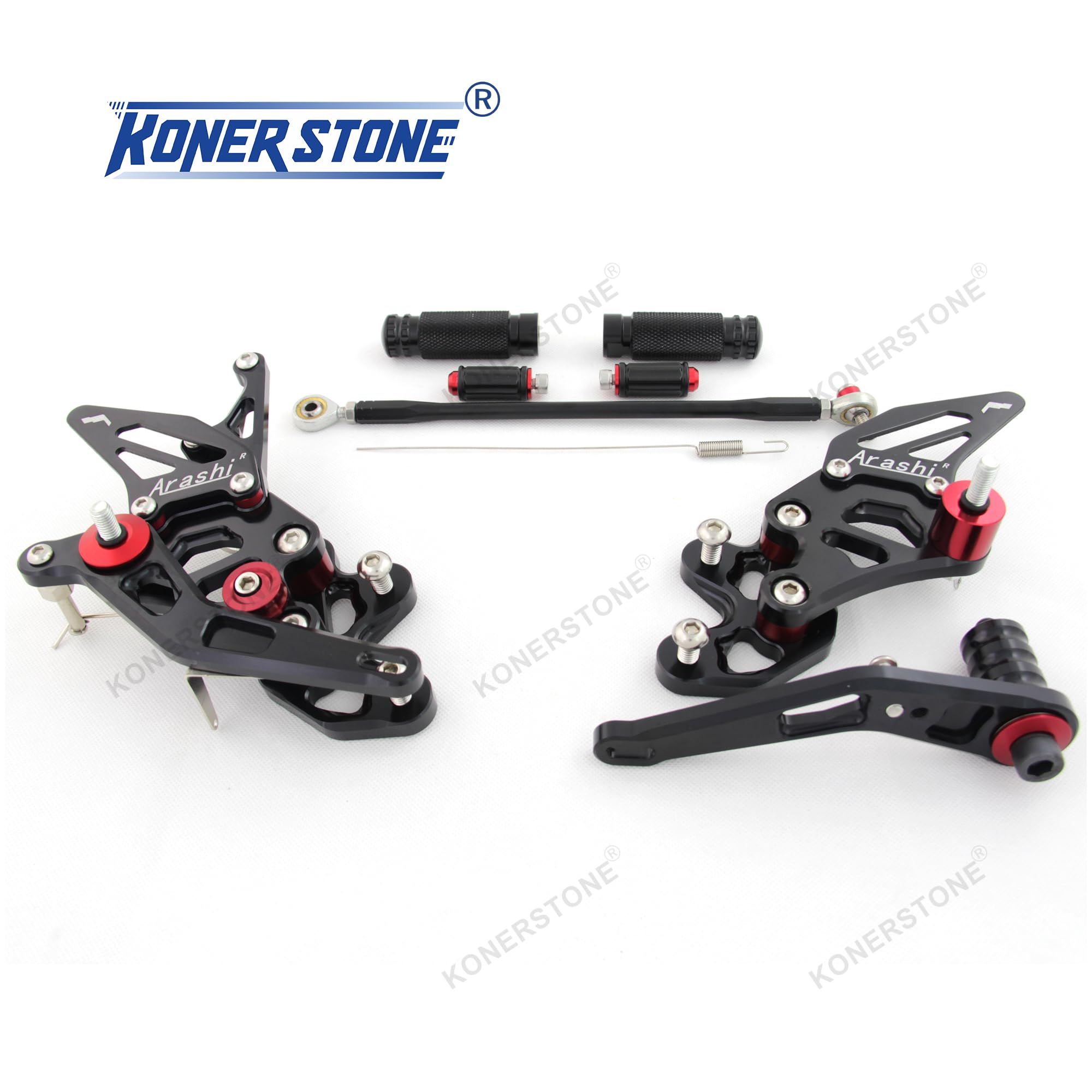 Reposapiés ajustables para motocicleta, estriberas para Suzuki GSXR 600 y 750 2006-2010 GSXR600 GSXR750, juego de 1 juego negro GSX-R 600 750 2007 2008 2009