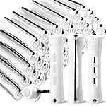 WILLBOND 60 Pcs Short Perm Rods Natural Hair Perm Rods with Elastic Rubber Band Non Slip Plastic Perming Cold Wave Kit for Women Hairdressing Styling Tool(0.63 Inch,White)