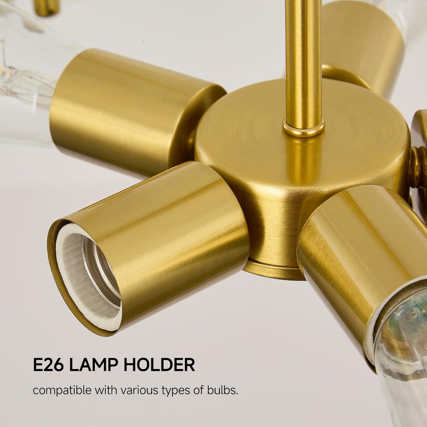 Modern Textured Glass Chandeliers for Dining Room: 20'' Drum Brushed Gold Entryway Light Fixture Hanging - 5 Light Kitchen Chandelier Over Table - Semi Flush Mount Chandelier for Bedroom Hallway Foyer