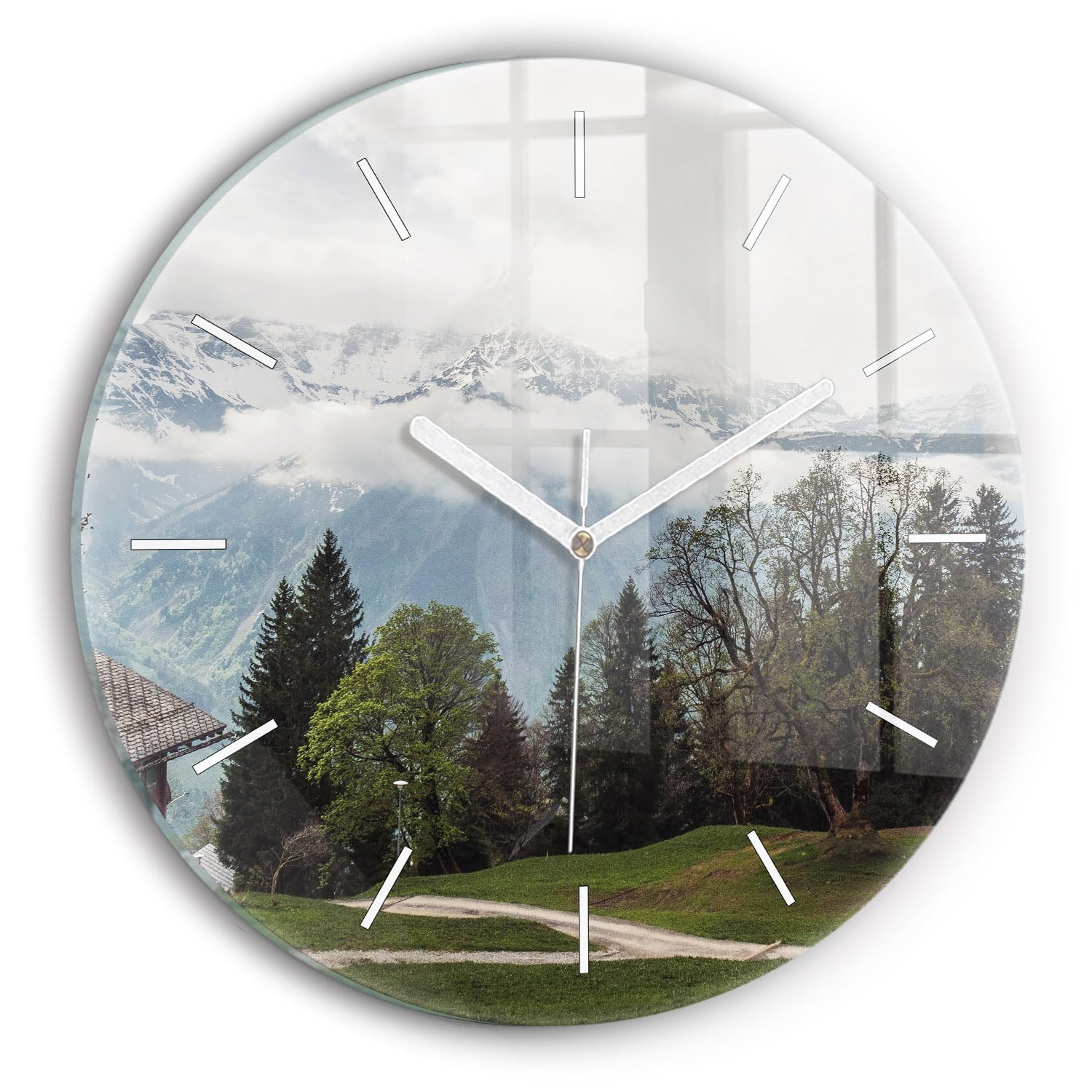 Horloge en verre silencieuse Wallfluent 30 cm pour un intérieur moderne et zen