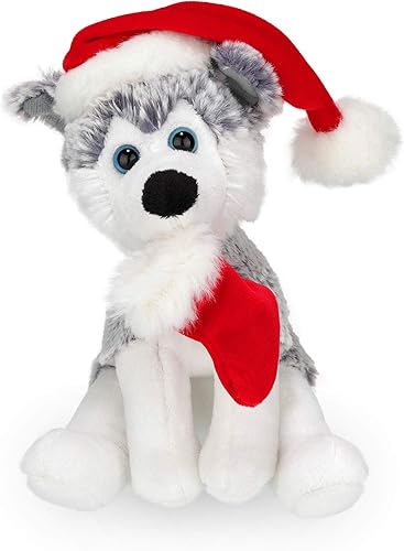 Plushland Pawpal de Navidad con sombrero de Papá Noel, animales de peluche, marioneta de peluche de 8 pulgadas para niños, un regalo perfecto para