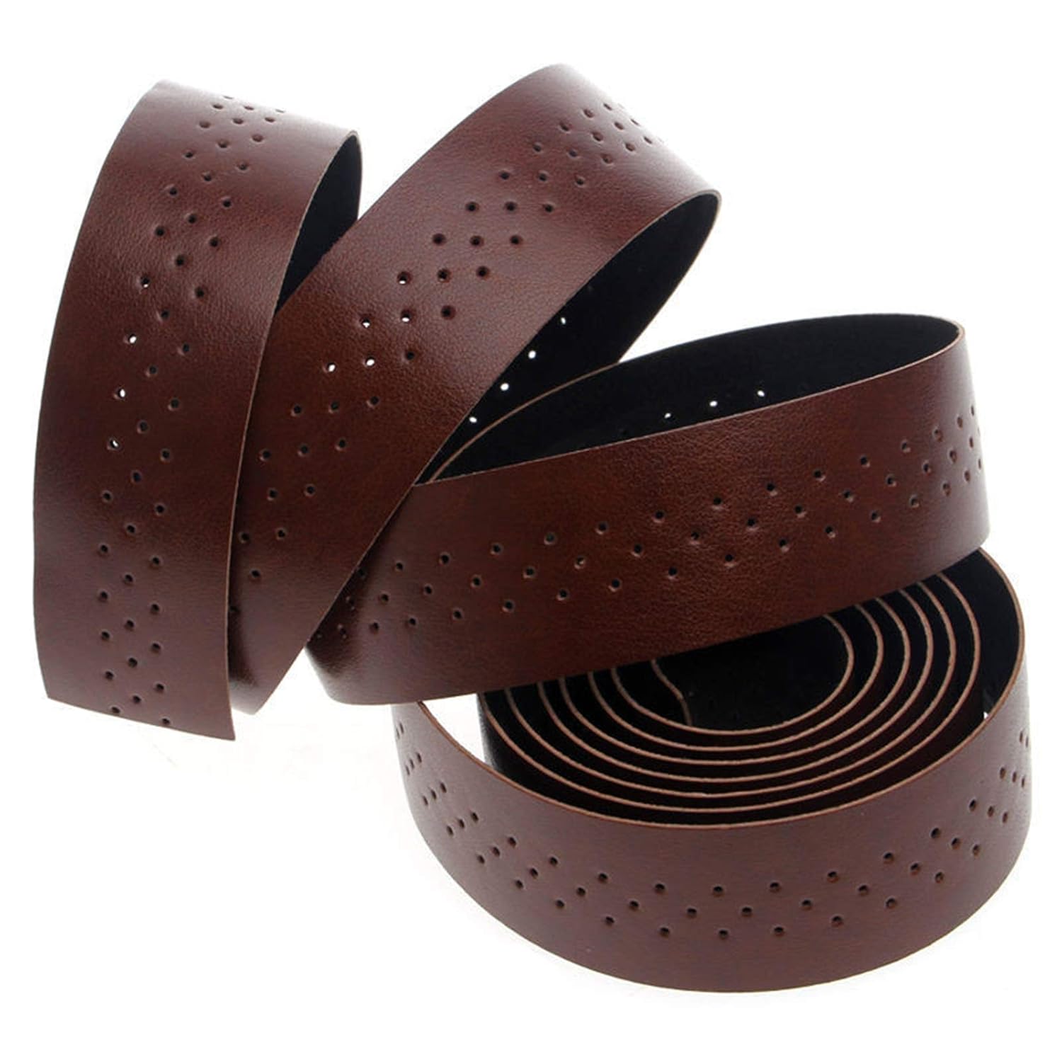 Handlebar Tape Retro Bicycle Road Bike Sports Cork Handlebar Tape 2 Bar Plug Holes(Brown)
