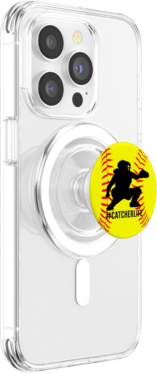 Softball Catcher Life for Girls and Softball Lovers PopSockets PopGrip for MagSafe