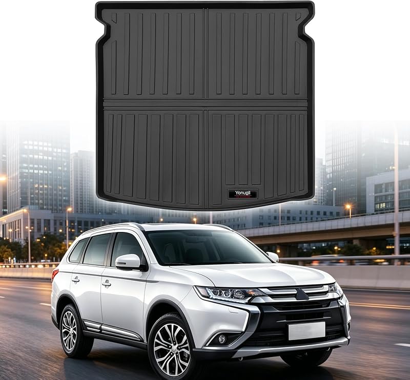 Tapete para Porta-Malas Yonugli em TPE para Mitsubishi Outlander 2014–2020, Traseiro, Exceto Sport e PHEV