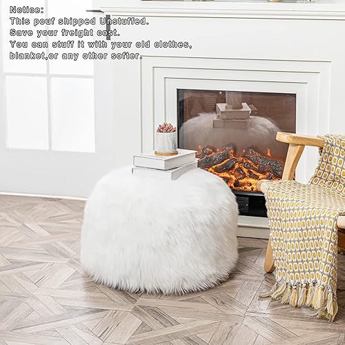 Miniatura 85 de Asuprui Puf otomano de relleno, puf de suelo, reposapiés redondo de 20 x 12 pulgadas, puf de piso, silla plegable de almacenamiento para sala de Puf