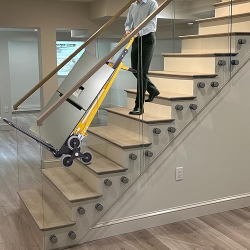 Miniatura 4 de Carrito de mano industrial convertible 3 en 1, carretilla de mano de aluminio de capacidad de 1000 libras con ruedas para escalar, camiones de mano