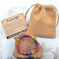 Vista 695 de MASSIVE BEADS Pulsera elástica de yoga hecha a mano con piedra natural, cristal curativo, energía, regalos para adultos unisex de 0.157 in, 0.236