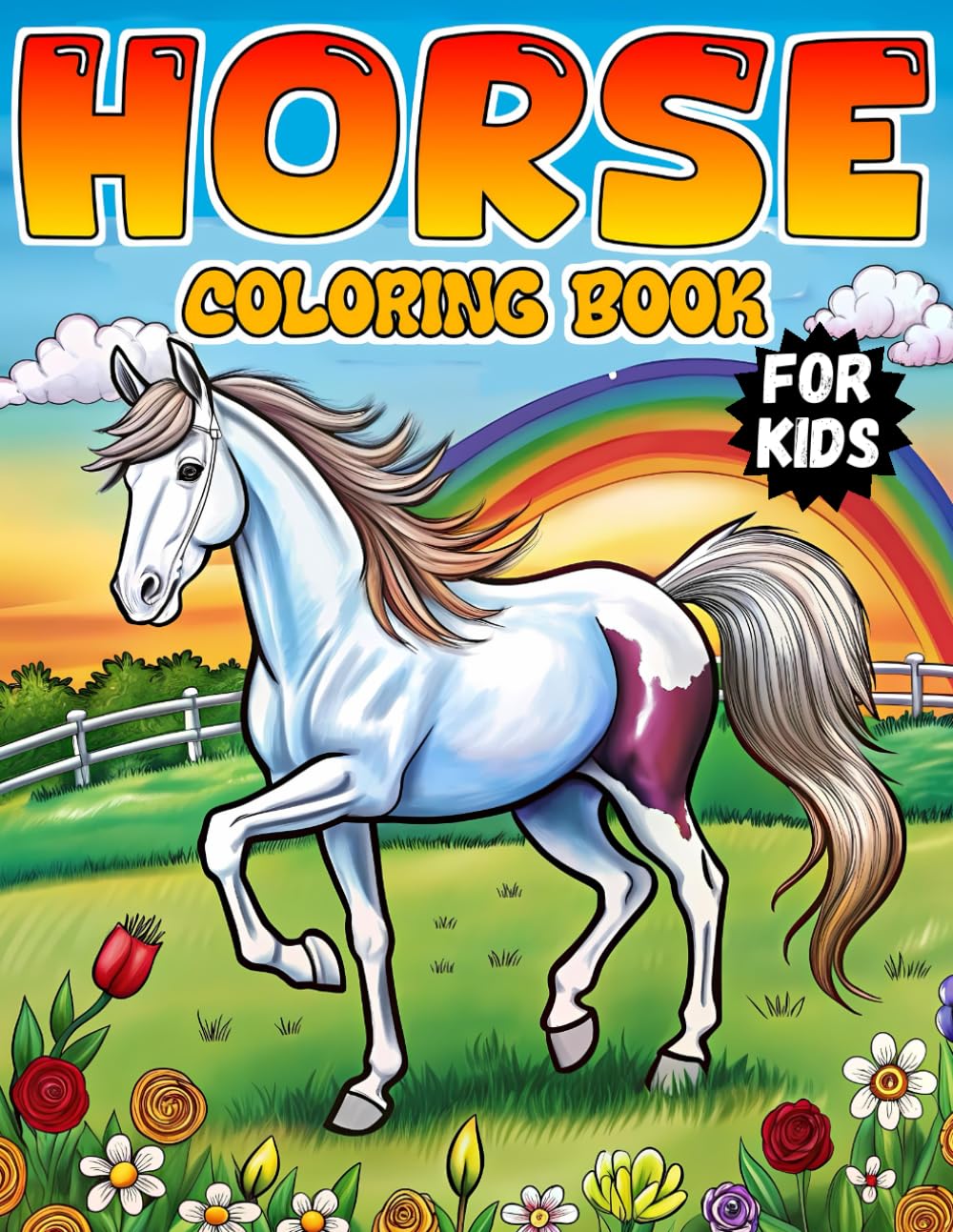 Horse Coloring Book for Kids: 100 Fun and Educational Coloring Pages for Young Horse Lovers